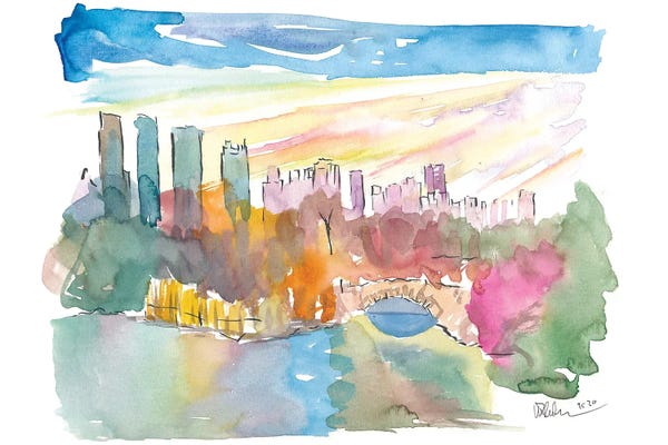 Central Park: Central Park View With Manhattan Skyscrapers by Markus & Martina Bleichner