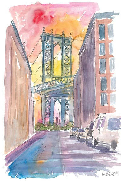 Travel Journal: Very Special View To Manhattan Bridge New York At Sunset by Markus & Martina Bleichner
