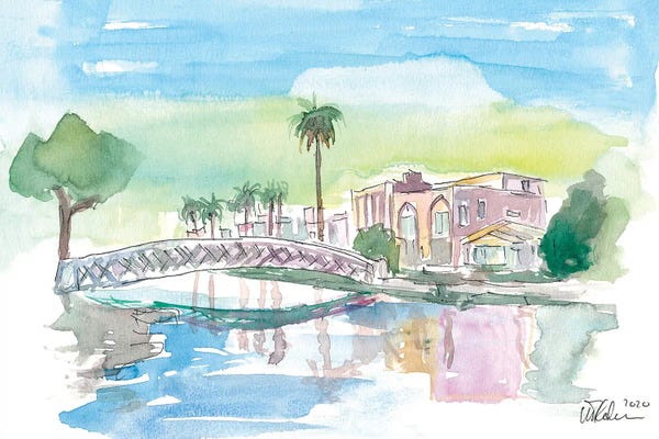 Los Angeles: Venice Beach California Tropical Canal Scene by Markus & Martina Bleichner