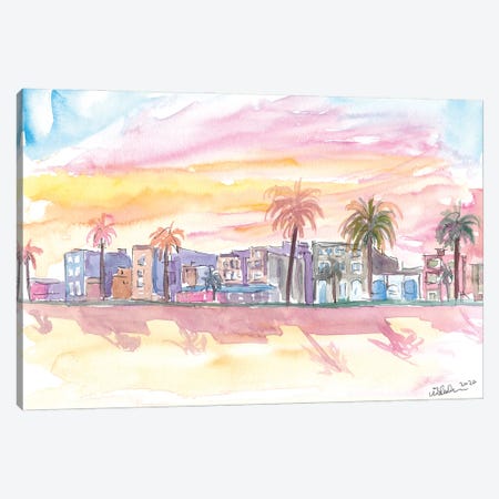 Venice Beach California Waterfront View At Sunset Canvas Print #MMB332} by Markus & Martina Bleichner Canvas Art Print