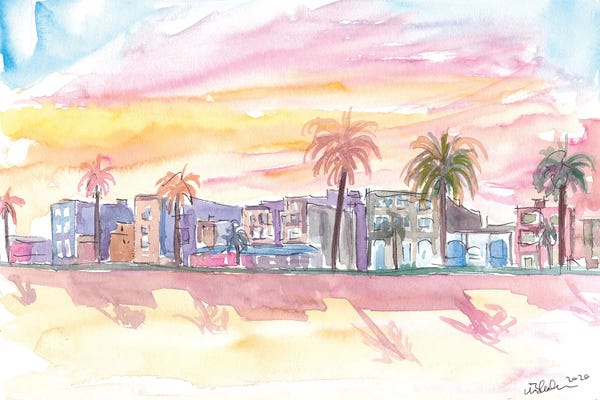 Los Angeles: Venice Beach California Waterfront View At Sunset by Markus & Martina Bleichner