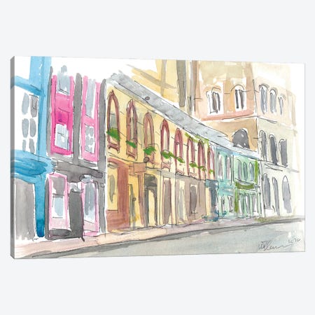 Edinburgh Scotland Street Scene With Shops Canvas Print #MMB334} by Markus & Martina Bleichner Canvas Art