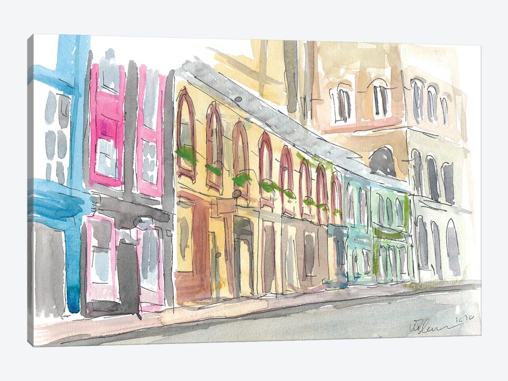 Edinburgh Scotland Street Scene With Shops by Markus & Martina Bleichner 1-piece Canvas Artwork