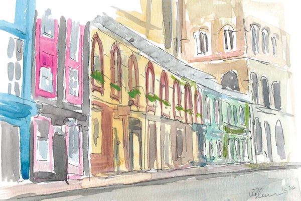 Travel Journal: Edinburgh Scotland Street Scene With Shops by Markus & Martina Bleichner