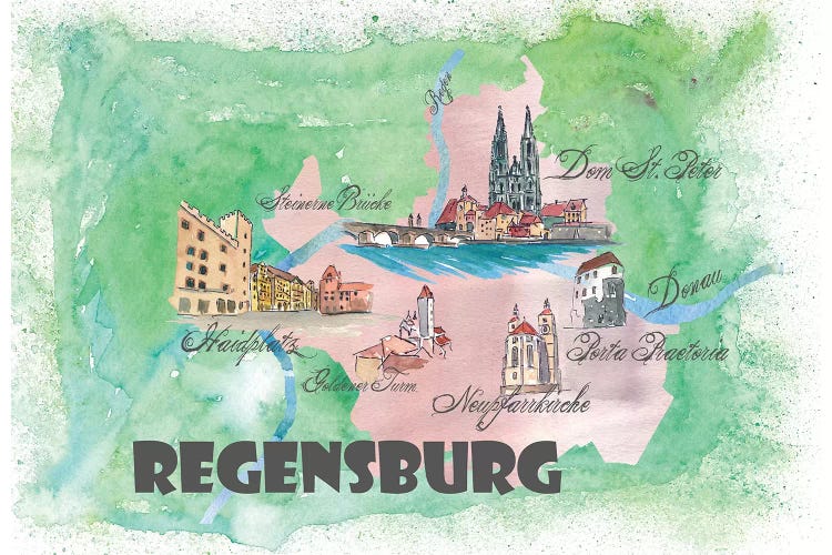 Regensburg, Germany Travel Poster