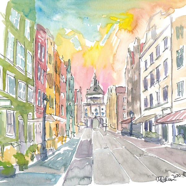Markus & Martina Bleichner: Long Street with Golden Gate in Gdansk Poland by Markus & Martina Bleichner