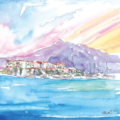 Luxury Mediterranean Harbour Of Puerto Banus Spain by Markus & Martina Bleichner canvas print