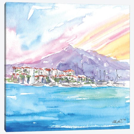 Luxury Mediterranean Harbour Of Puerto Banus Spain Canvas Print #MMB346} by Markus & Martina Bleichner Canvas Print