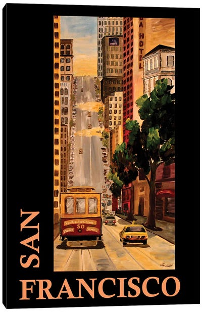 San Francisco California Classical Retro Poster Canvas Art Print - San Francisco Art