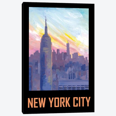 New York City USA Classical Retro Poster Canvas Print #MMB352} by Markus & Martina Bleichner Canvas Print