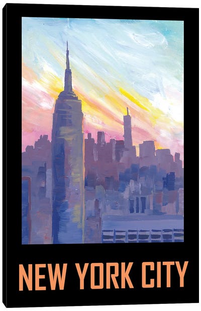 New York City USA Classical Retro Poster Canvas Art Print - Vintage Travel Posters
