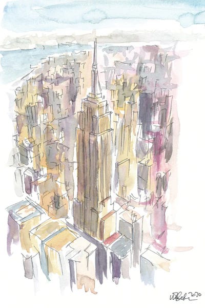 Midtown Manhattan Skyscraper Scene New York City by Markus & Martina Bleichner canvas print