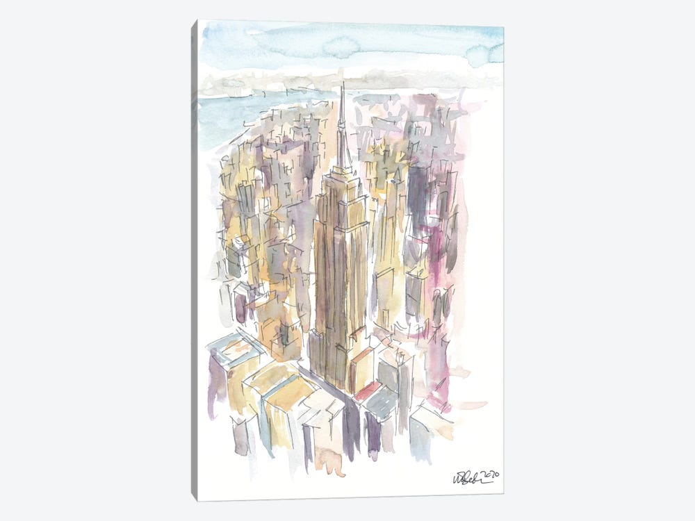 Midtown Manhattan Skyscraper Scene New York City by Markus & Martina Bleichner 1-piece Canvas Art