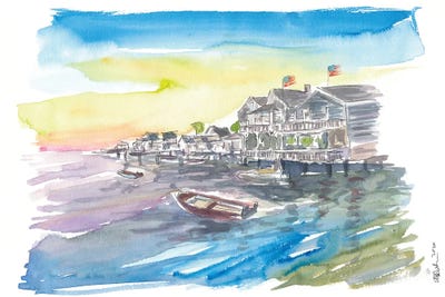 Nantucket Nautical Amazing Waterfront Scene by Markus & Martina Bleichner framed canvas print