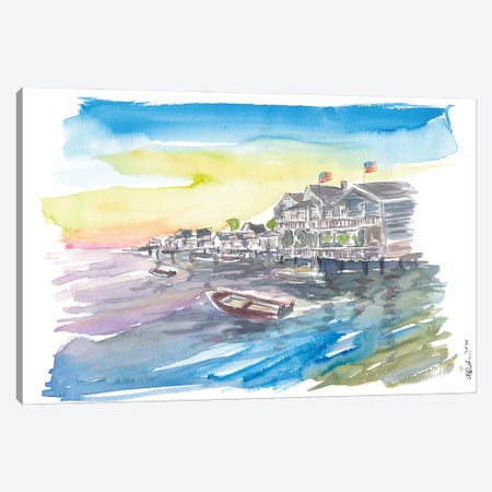 Nantucket Nautical Amazing Waterfront Scene Canvas Print #MMB355} by Markus & Martina Bleichner Canvas Artwork