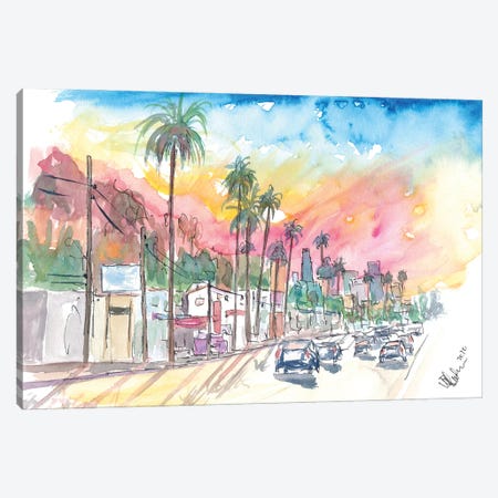 Sunset Blvd Los Angeles Rainbow Sunset Canvas Print #MMB367} by Markus & Martina Bleichner Canvas Art Print