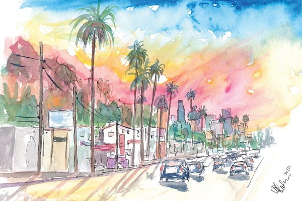 Markus & Martina Bleichner: Sunset Blvd Los Angeles Rainbow Sunset by Markus & Martina Bleichner