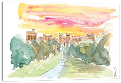 Windsor Castle England At Wonderful Morning Canvas Art Print - Castle & Palace Art