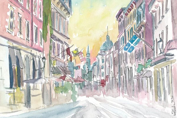 Quebec: Montreal Quebec Historic Old Street Scene With Sunrise by Markus & Martina Bleichner