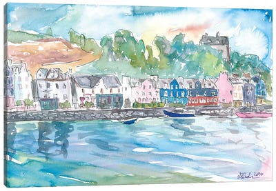 Tobermory Island Of Mull Scotland Waterfront Scene Inner Hebrides Canvas Art Print - Scotland Art