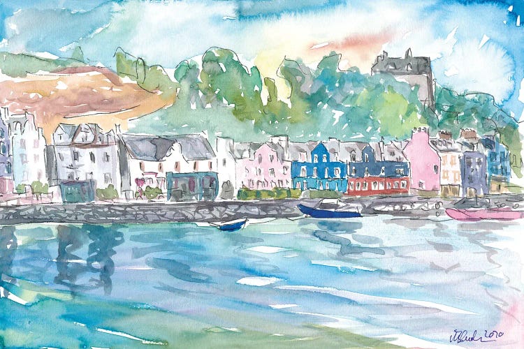 Tobermory Island Of Mull Scotland Waterfront Scene Inner Hebrides