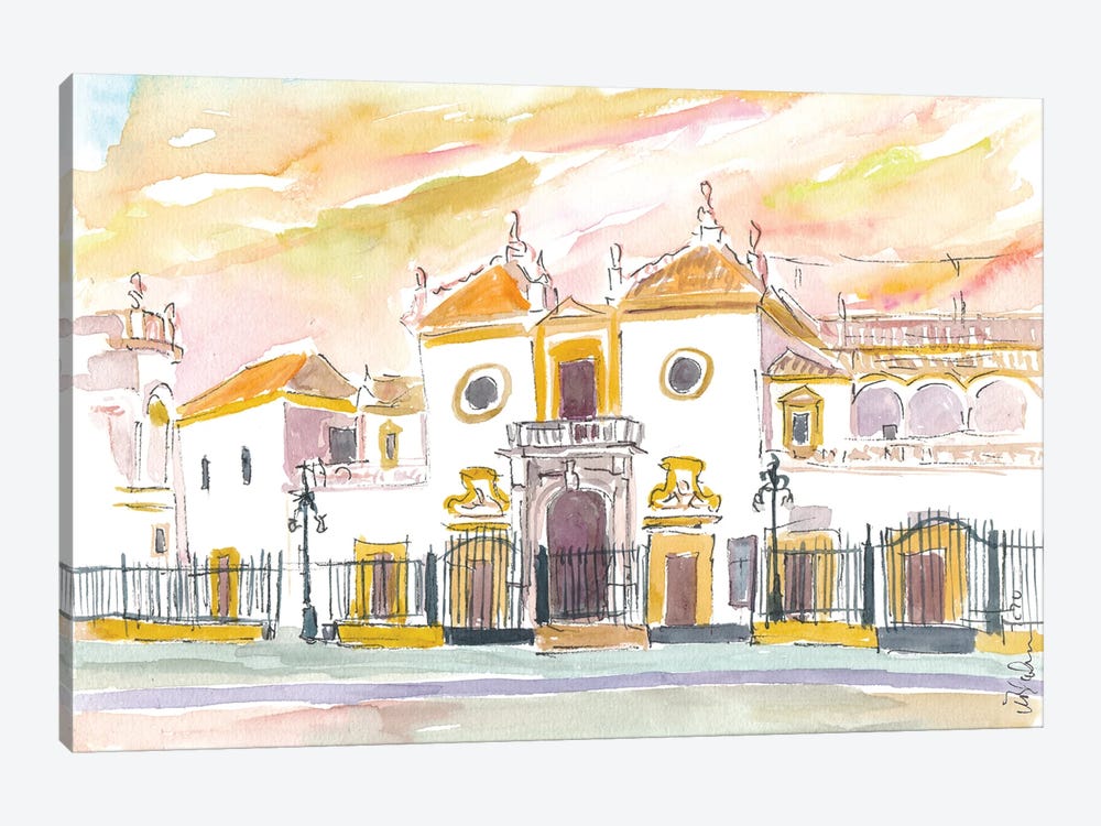 Seville Plaza De Toros Maestranza In Andalusia Spain by Markus & Martina Bleichner 1-piece Canvas Wall Art