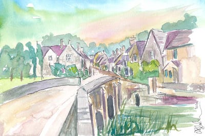 Castle Combe Cotswolds Bridge And Street In England by Markus & Martina Bleichner canvas print