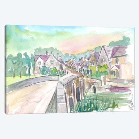 Castle Combe Cotswolds Bridge And Street In England Canvas Print #MMB375} by Markus & Martina Bleichner Canvas Artwork