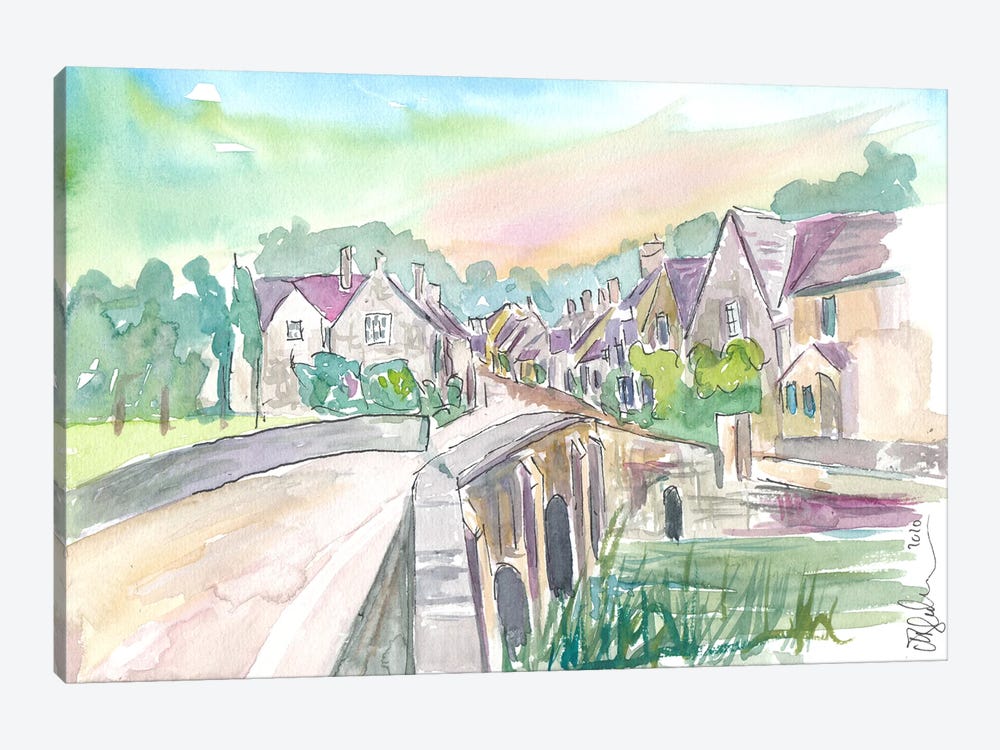 Castle Combe Cotswolds Bridge And Street In England by Markus & Martina Bleichner 1-piece Art Print