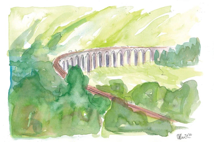 Glenfinnan Viaduct West Highland Line In All Green