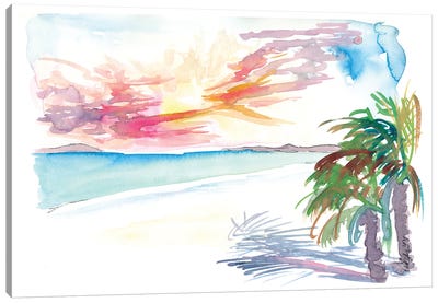 White Sandy Beaches In Martinique West Indies Canvas Art Print - Markus & Martina Bleichner