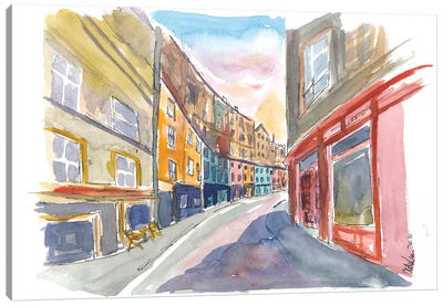 Edinburgh Heritage With Victoria Street Scene Canvas Art Print - British Columbia Art