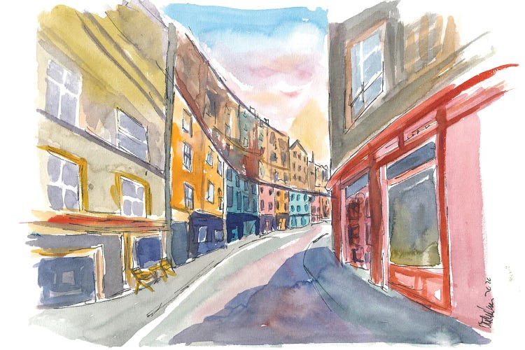 Edinburgh Heritage With Victoria Street Scene by Markus & Martina Bleichner wall art