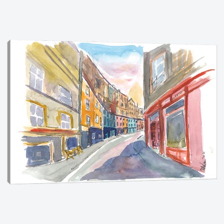 Edinburgh Heritage With Victoria Street Scene Canvas Print #MMB387} by Markus & Martina Bleichner Art Print