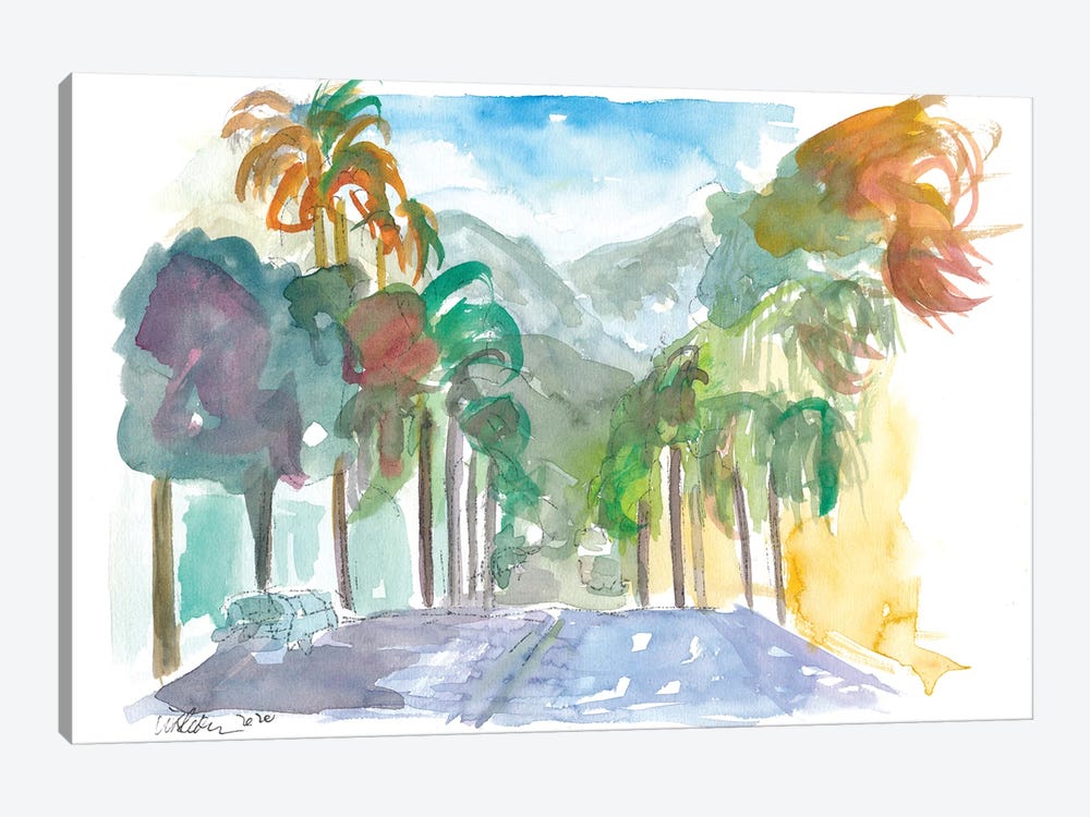 Santa Barbara California Street Scene by Markus & Martina Bleichner 1-piece Canvas Print