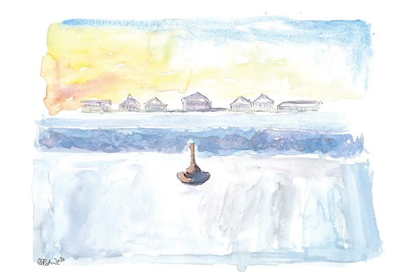 Winter In Nymphenburg With Frozen Canal And Icestock