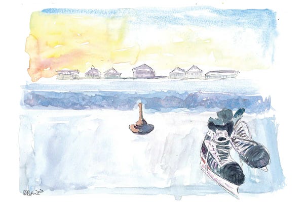 Ice Skating On Nymphenburg Canal In Munich