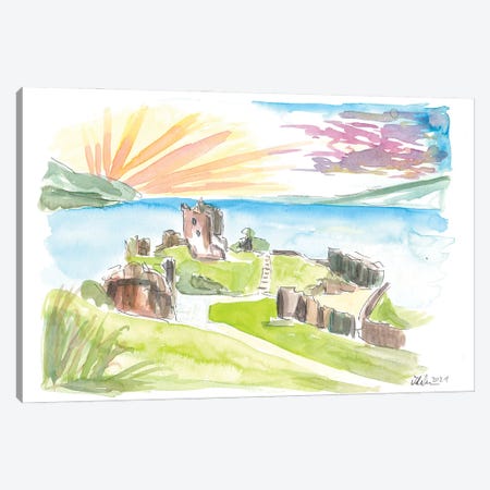 Urquhart Castle With View Over Loch Ness Canvas Print #MMB398} by Markus & Martina Bleichner Canvas Art Print