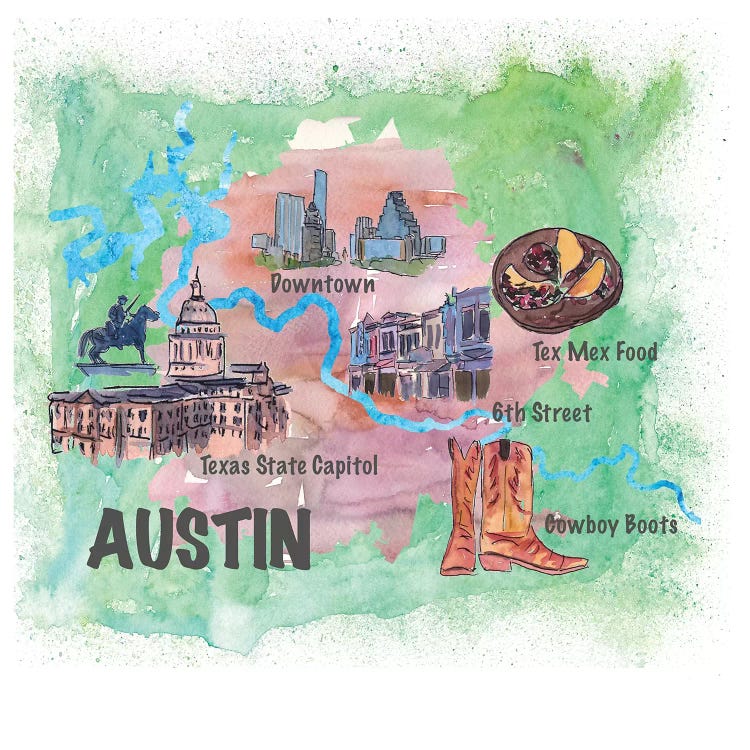 Austin, Texas Travel Poster