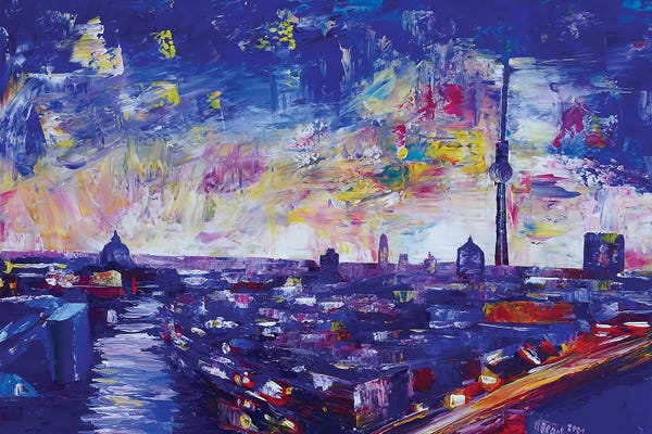 Berlin: Berlin Impressive Skyline At Night by Markus & Martina Bleichner