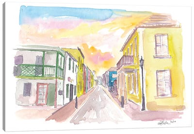 St George Bermuda Quiet Street Walk Afternoon Canvas Art Print - Bermuda
