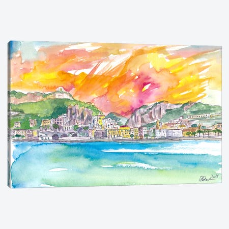 Amore Amalfi Incredible Unforgettable View In Golden Sunlight Canvas Print #MMB409} by Markus & Martina Bleichner Art Print
