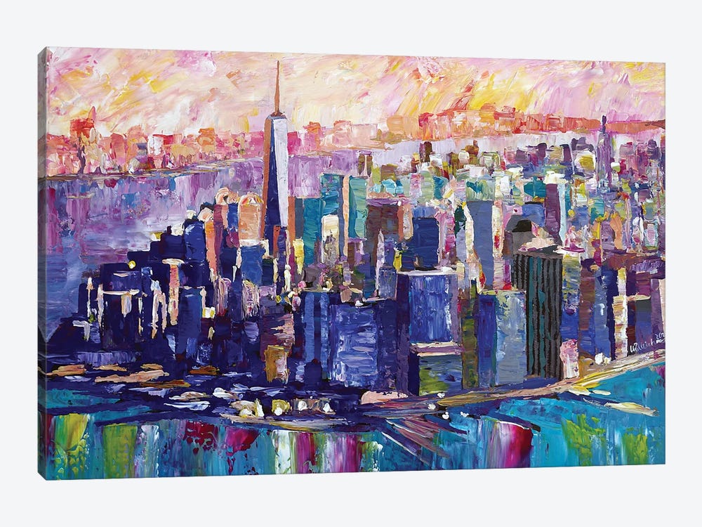 Downtown Manhattan Skyline In Morning Light With Jersey by Markus & Martina Bleichner 1-piece Canvas Print