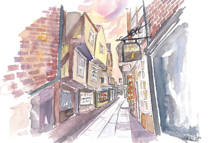 York Yorkshire England The Shambles Street Scene by Markus & Martina Bleichner wall art