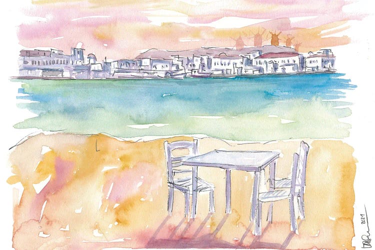 Relaxing On Splendid Island Of Mykonos Greece by Markus & Martina Bleichner wall art