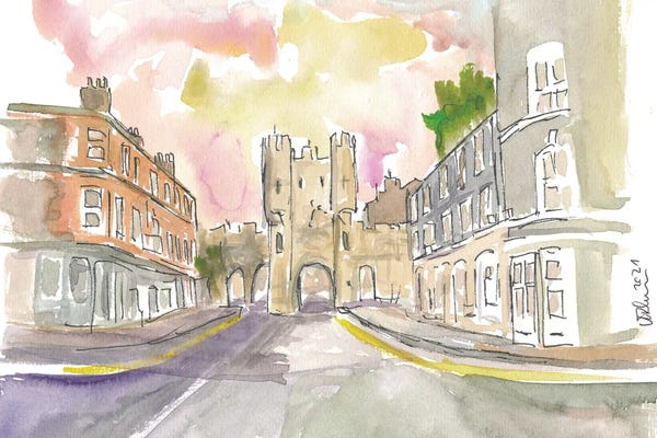 York Yorkshire Old Town Micklegate Street Scene