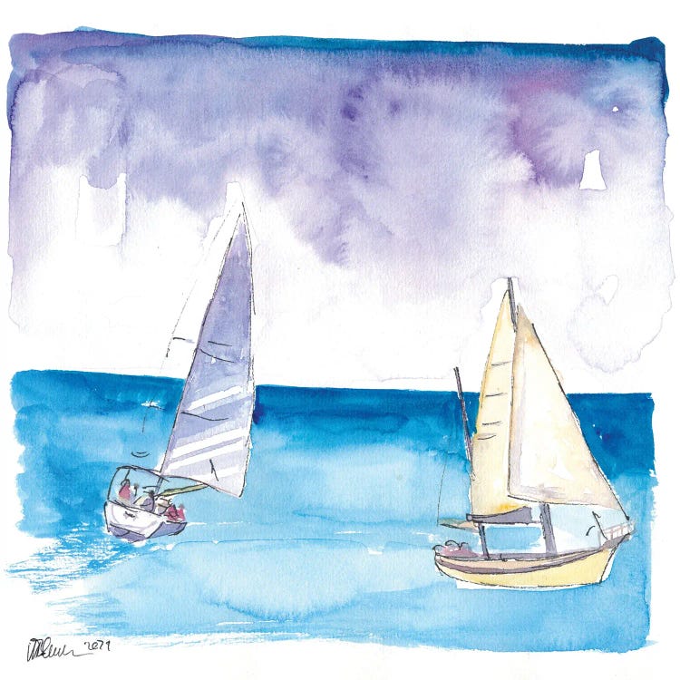 Regatta With Sailboats In Fresh Caribbean Breeze by Markus & Martina Bleichner wall art