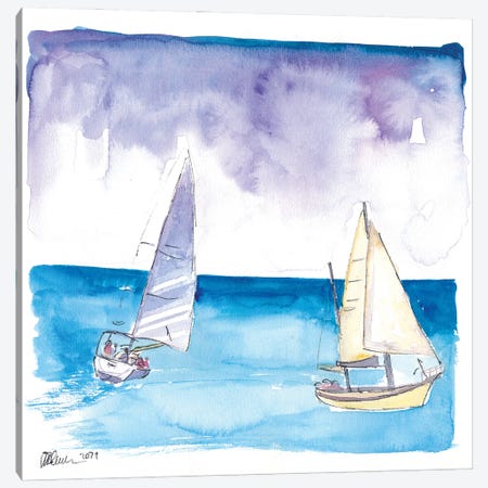 Regatta With Sailboats In Fresh Caribbean Breeze Canvas Print #MMB420} by Markus & Martina Bleichner Canvas Print