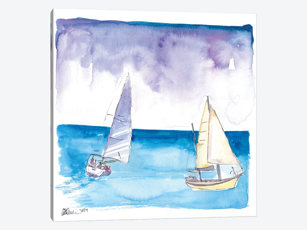 Regatta With Sailboats In Fresh Caribbean Breeze by Markus & Martina Bleichner 1-piece Canvas Artwork
