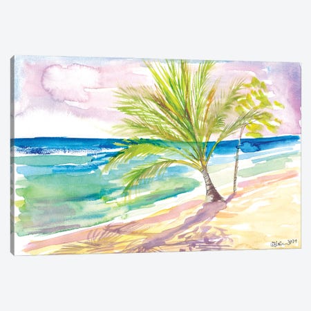 Sandy Beach In Barbados With Caribbean Vibes Canvas Print #MMB421} by Markus & Martina Bleichner Canvas Art Print